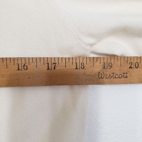 Investments Woman's Soft Ivory Mock Neck Pleated Front Top, Size Large - Picture 4 of 8